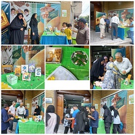 برپایی موکب جشن رضوی در روز میلاد امام رضا علیه السلام(ورودی کتابخانه)